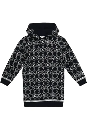 Chloé Chloé Kids Robe en coton et laine intarsia