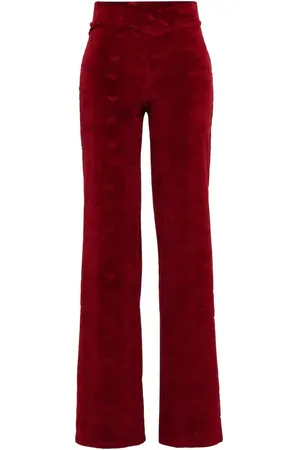 ROTATE Pantalon évasé Briella à taille haute en velours