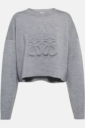 Loewe Pull raccourci Anagram en laine mélangée