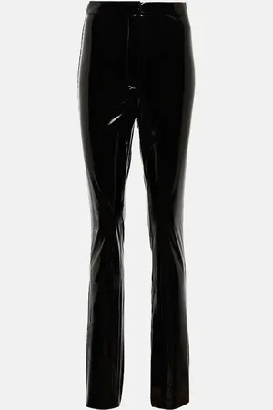 ROTATE Pantalon slim enduit à taille haute