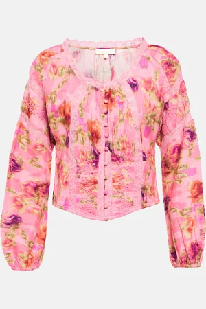 LOVESHACKFANCY Top bustier Nayeem en coton à fleurs