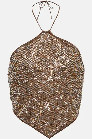 Oseree Oséree Top raccourci Netquins à sequins