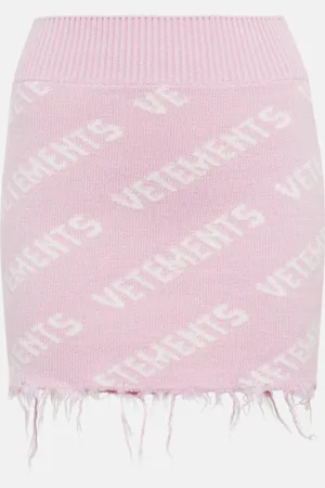 Vetements Mini-jupe en laine à logo