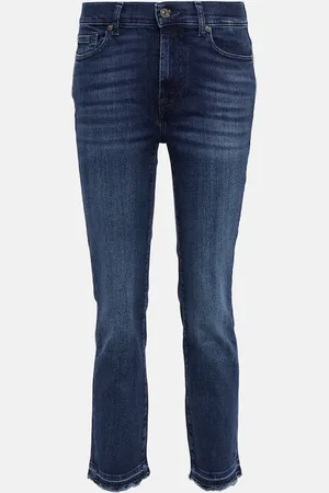 7 for all Mankind Jean The Straight Crop à taille haute