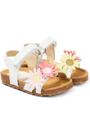 Il gufo Bébé – Sandales en cuir à fleurs