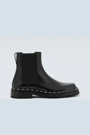 VALENTINO GARAVANI Bottines Chelsea Rockstud en cuir