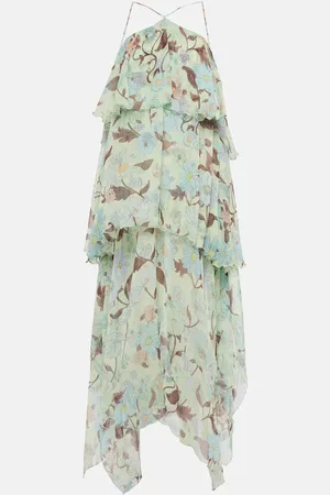 Stella McCartney Robe longue imprimée en soie