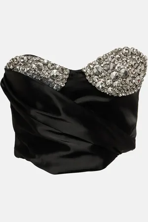 AREA Bustier à cristaux