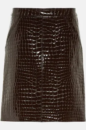 Tom Ford Mini-jupe en cuir embossé