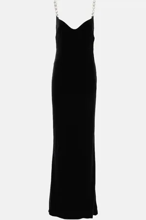 GALVAN Robe longue Avedon en velours à ornements