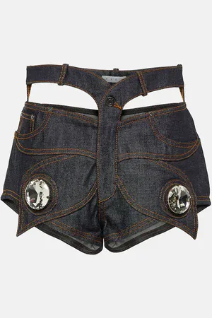 AREA Short en jean à ornements