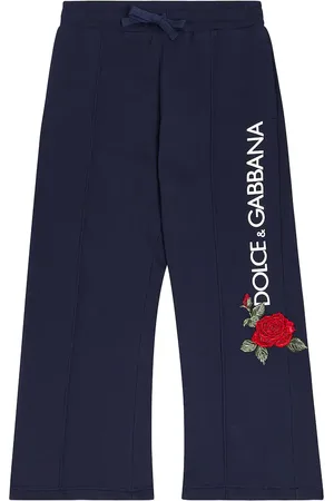 Dolce & Gabbana Pantalon de survêtement Rose en coton à logo