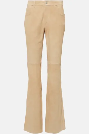 Chloé Chloé Pantalon droit à taille mi-haute en daim