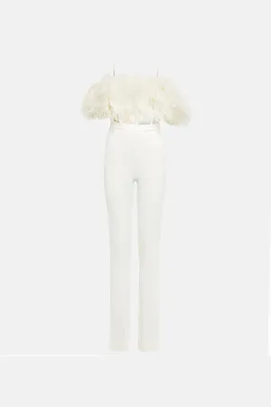 DAVID KOMA Combi-pantalon à plumes