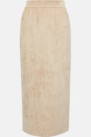 Brunello Cucinelli Jupe midi crayon en velours