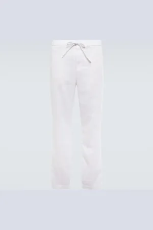 Frescobol Carioca Pantalon chino droit Oscar en lin et coton