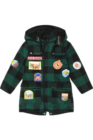 Stella McCartney Manteau à capuche à carreaux