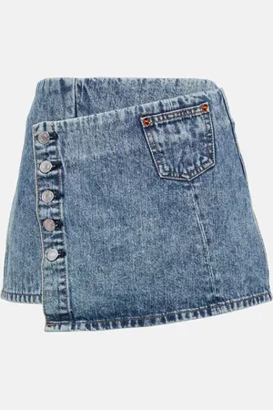 RE/DONE Mini-jupe portefeuille en jean