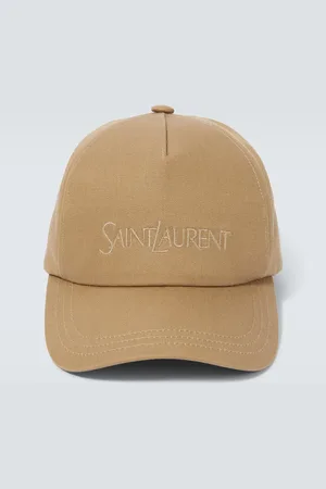 Saint Laurent Casquette en coton et lin à logo