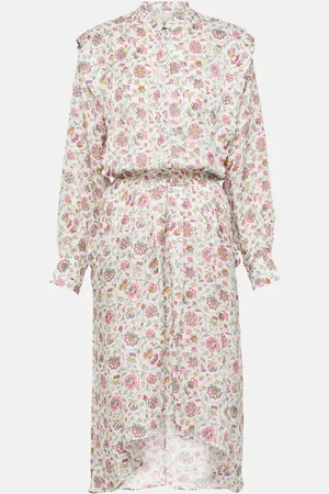 Isabel Marant Robe midi Lokeya en soie mélangée à fleurs