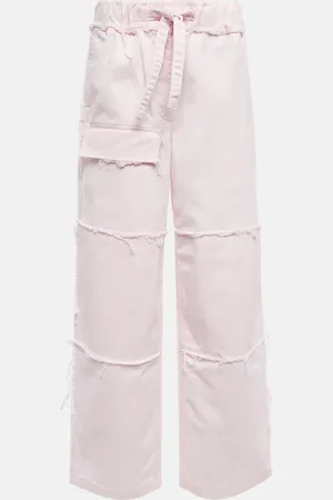 DRIES VAN NOTEN Pantalon cargo en jean à taille haute