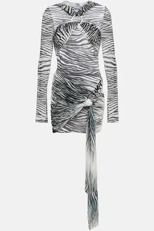 The Attico Robe Fran imprimée en tulle