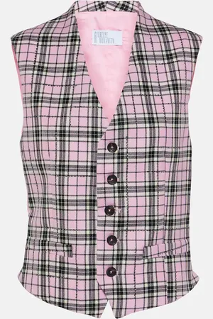 GIUSEPPE DI MORABITO Gilet de costume en laine à carreaux