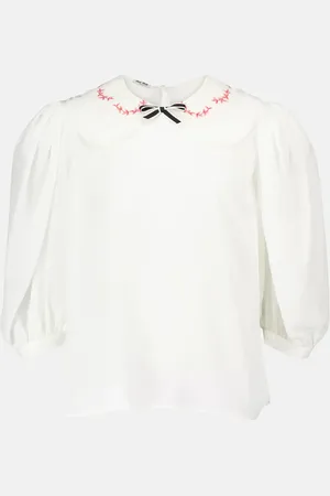 Miu Miu Blouse brodée en crêpe de soie
