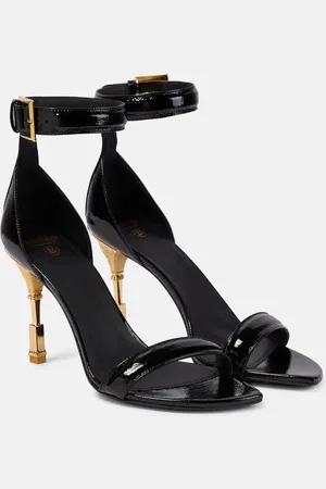 Balmain Sandales Moneta en cuir verni