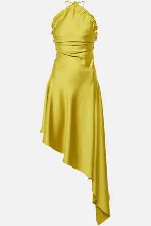 The Attico Robe longue asymétrique en satin
