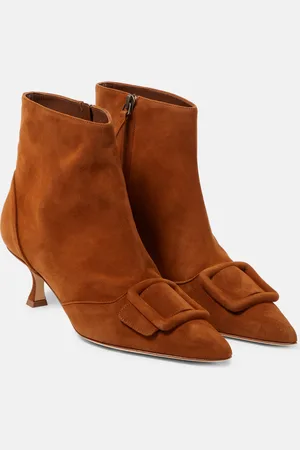Manolo Blahnik Bottines Baylow en daim à ornements