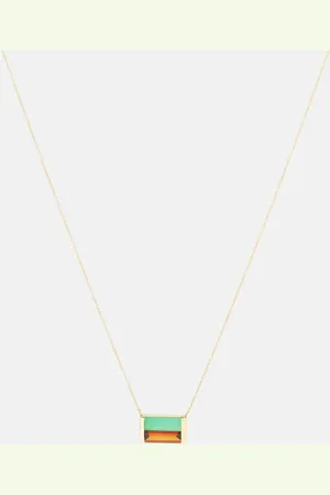 Aliita Collier Bi Maxi en or 9 ct et chrysoprases