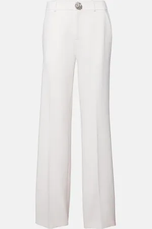 AREA Pantalon évasé en laine à ornements