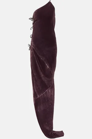 Rick Owens Robe longue asymétrique Taco en velours