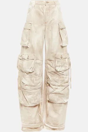 The Attico Pantalon cargo Fern à taille basse en jean
