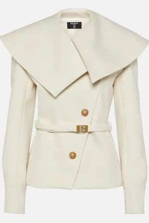 Balmain Manteau asymétrique en laine vierge