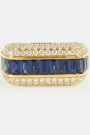 Rainbow K Bague Empress en or 18 ct, diamants et saphirs