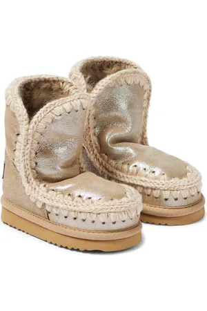 Mou Bottes en cuir métallisé et shearling