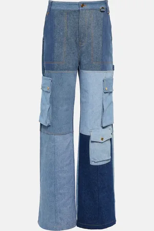 Marine Serre Jean Monogram ample à taille haute