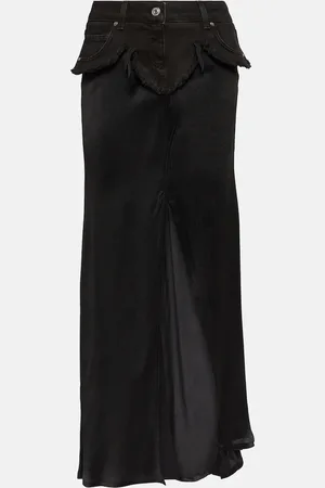 BLUMARINE Jupe longue en satin et denim