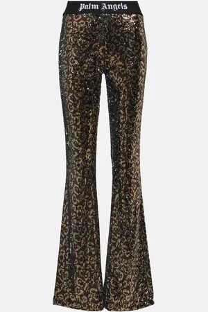 Palm Angels Pantalon évasé à sequins
