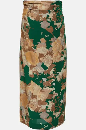 DRIES VAN NOTEN Jupe midi à fleurs