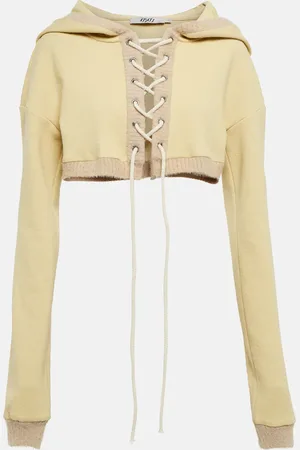 Didu Sweat-shirt à capuche raccourci en coton