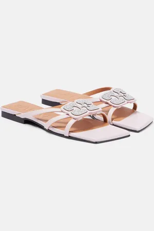 Ganni Sandales en cuir synthétique à ornements