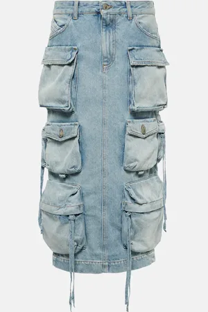 The Attico Jupe longue cargo en jean
