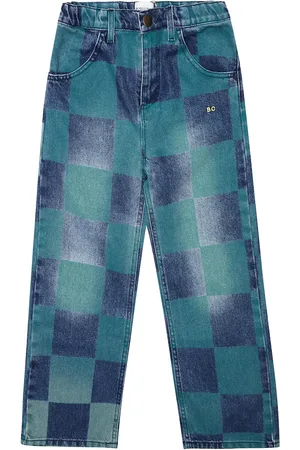 Bobo Choses Pantalon en denim de coton à carreaux