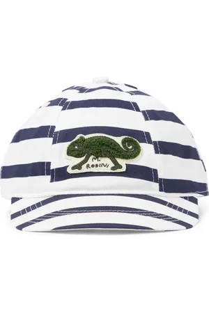 Mini Rodini Casquette rayée brodée en coton