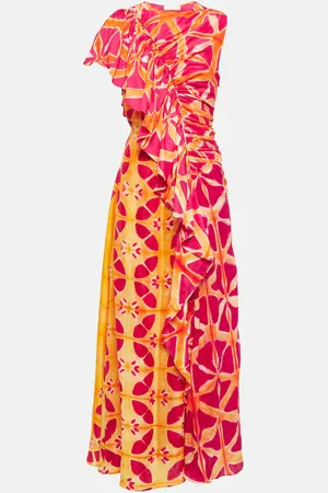 ULLA JOHNSON Robe longue Lali imprimée en soie