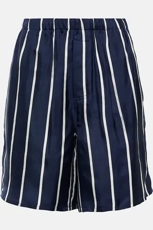 Ami Short rayé à taille haute en soie