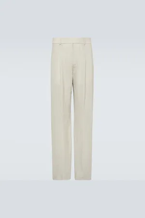 Bottega Veneta Pantalon ample en laine et soie mélangées